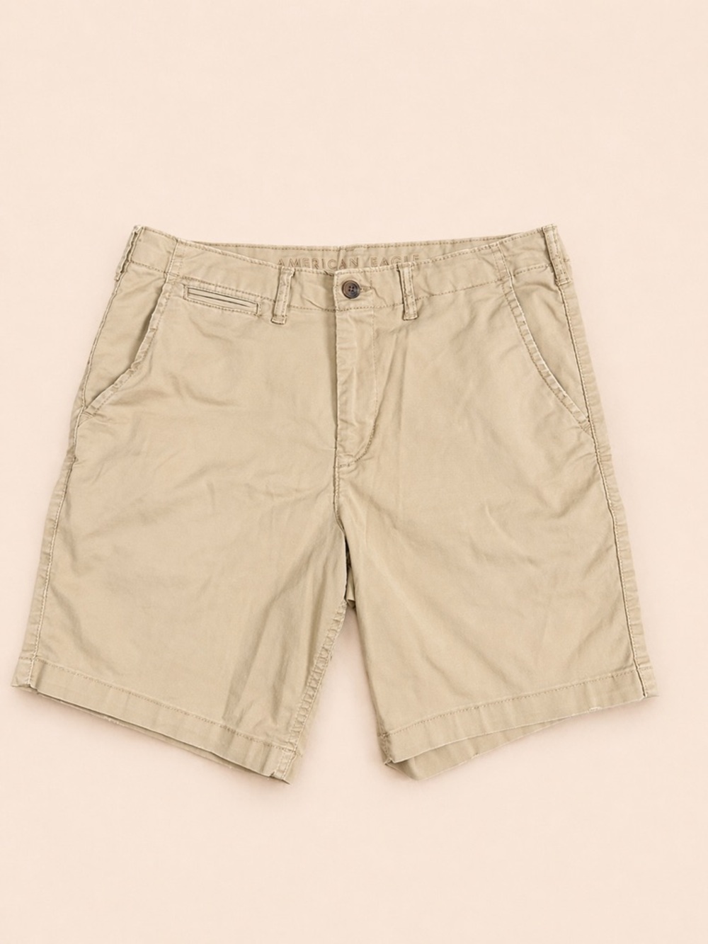 American Eagle Khaki Chino Shorts Flex Classic Fit Size 34